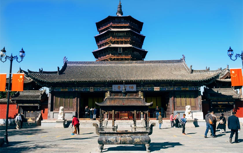 la fachada de la Pagoda Yingxian