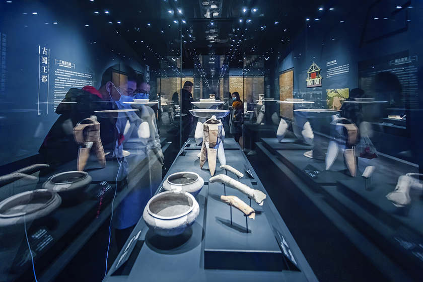 exhibición del Museo de Ruinas de Sanxingdui