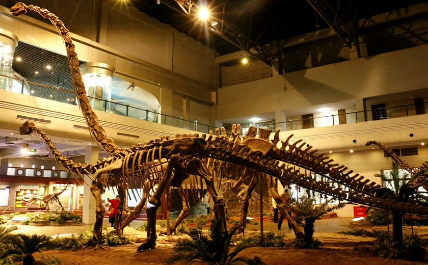 salón principal del Museo de Dinosaurios de Zigong
