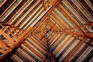 estructura interior de la Torre del Tambor de Sanjiang