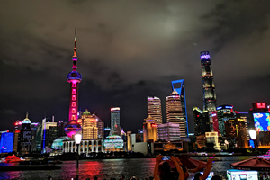 Paisaje nocturno del Río Huangpu
