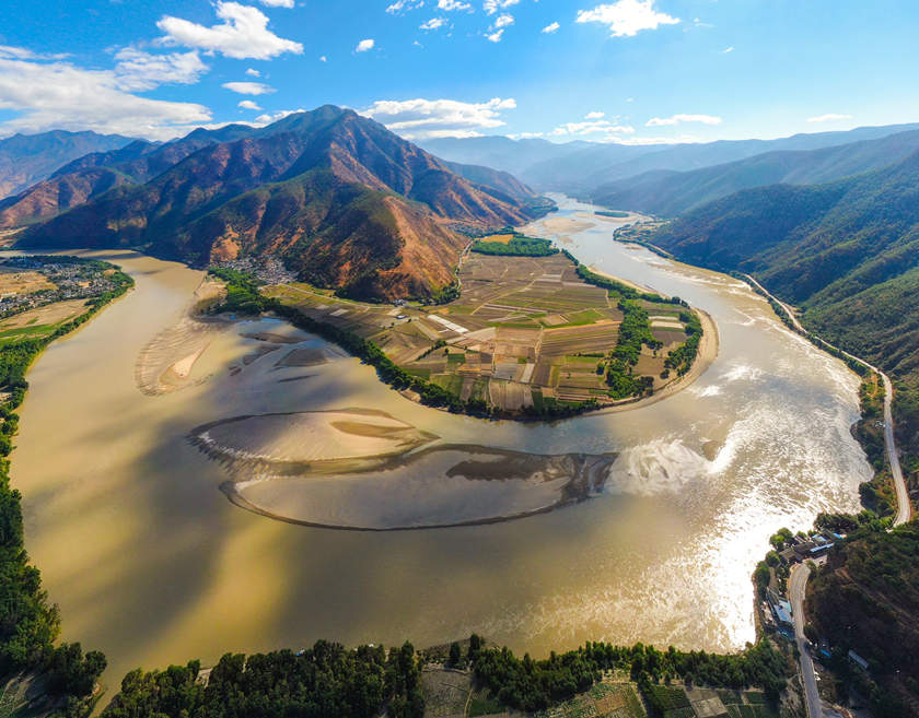 paisaje panorámico de la Primera Curva del Río Yangzte