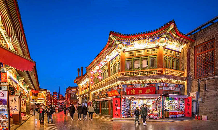 paisaje nocturno de la Calle de la Antigua Cultura de Tianjin