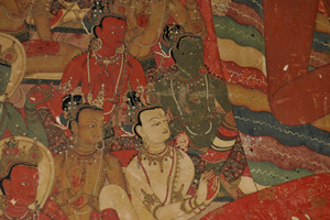 mural budista del Monasterio de Shalu