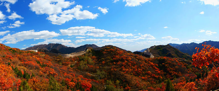 paisaje de otoño de la Gran Muralla de Shuiguan