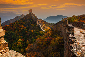 paisaje de otoño de la Gran Muralla de Jiankou