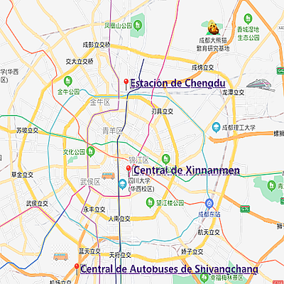 El mapa de Chengdu