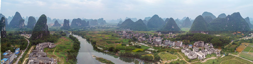 Panorama della Galleria delle dieci miglia Yangshuo