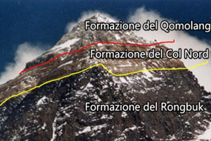 Tre formazioni rocciose del monte Everest