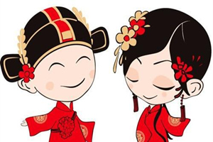 Figure classiche dei sposi tradizionali cinesi