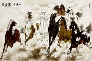 Pittura di Otto cavalli