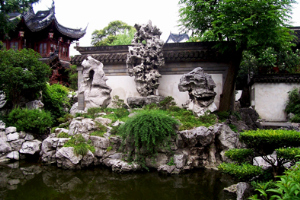 las rocas en el Jardín de Yuyuan 